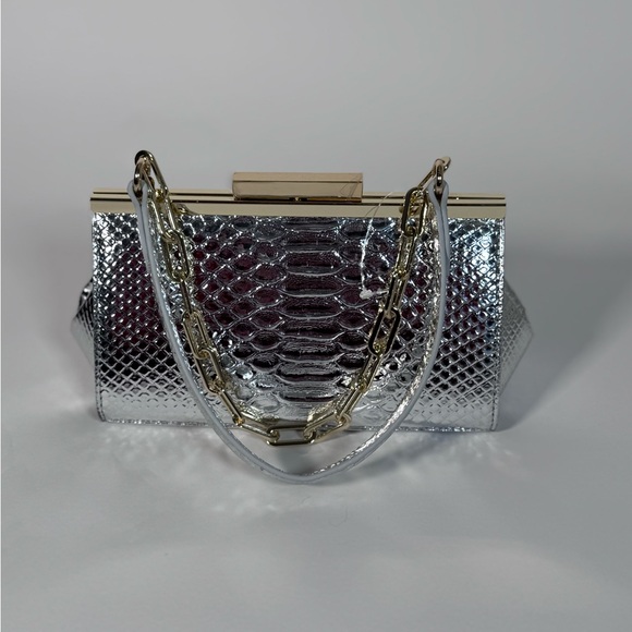 NWOT JCrew Structured three-in-one bag in metallic snake embosse Italian leather - Picture 2 of 6